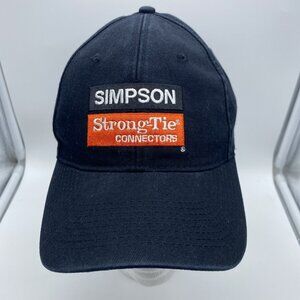 Simpson Black Baseball Hat Cap Adjustable Hook Loop Tie Connectors Logo